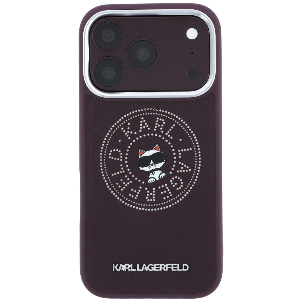MagSafe Case for Apple iPhone 18 Pro / 17 Pro, Karl Lagerfeld, Point and Choupette Sketch, Burgundy