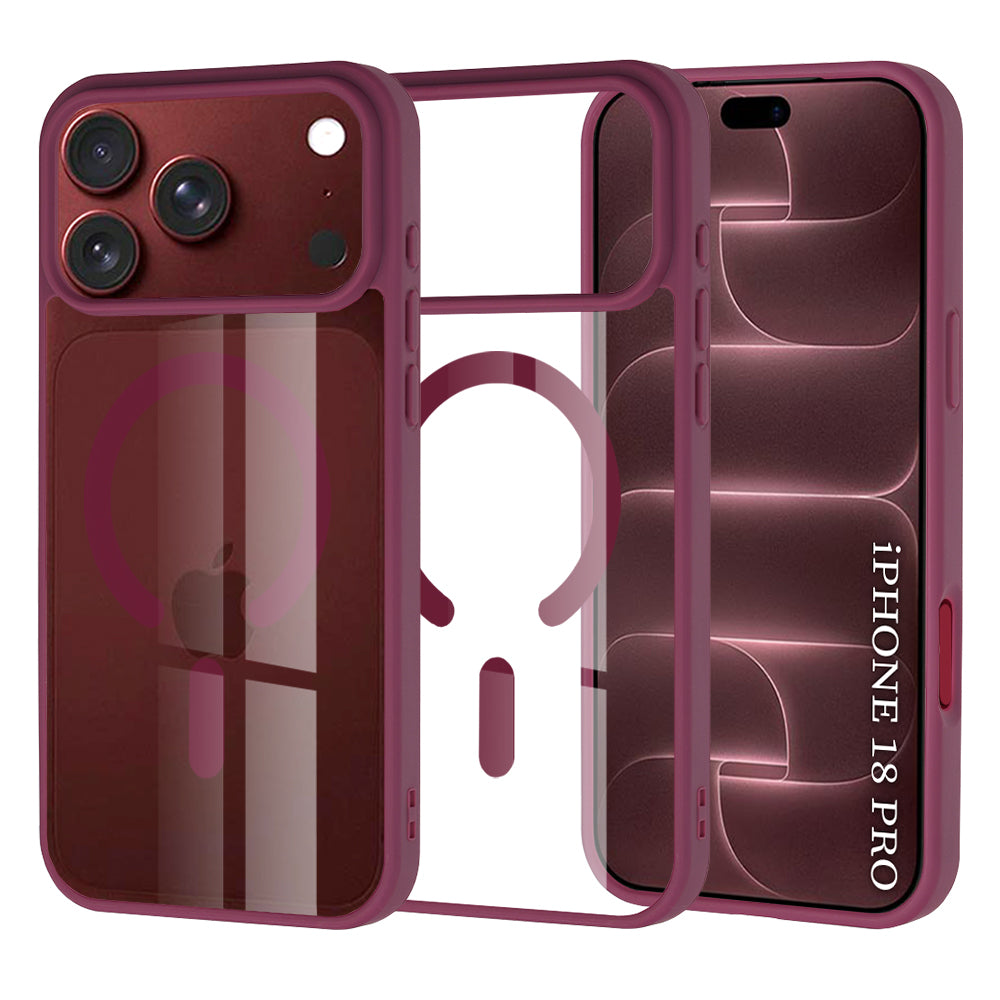 MagSafe Case for Apple iPhone 18 Pro / 17 Pro, Techsuit, Pro, Dark Burgundy