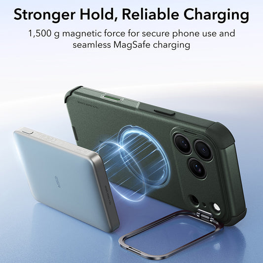 MagSafe Case for Apple iPhone 18 Pro Max / 17 Pro Max, ESR, Cyber Armor Kickstand, Green