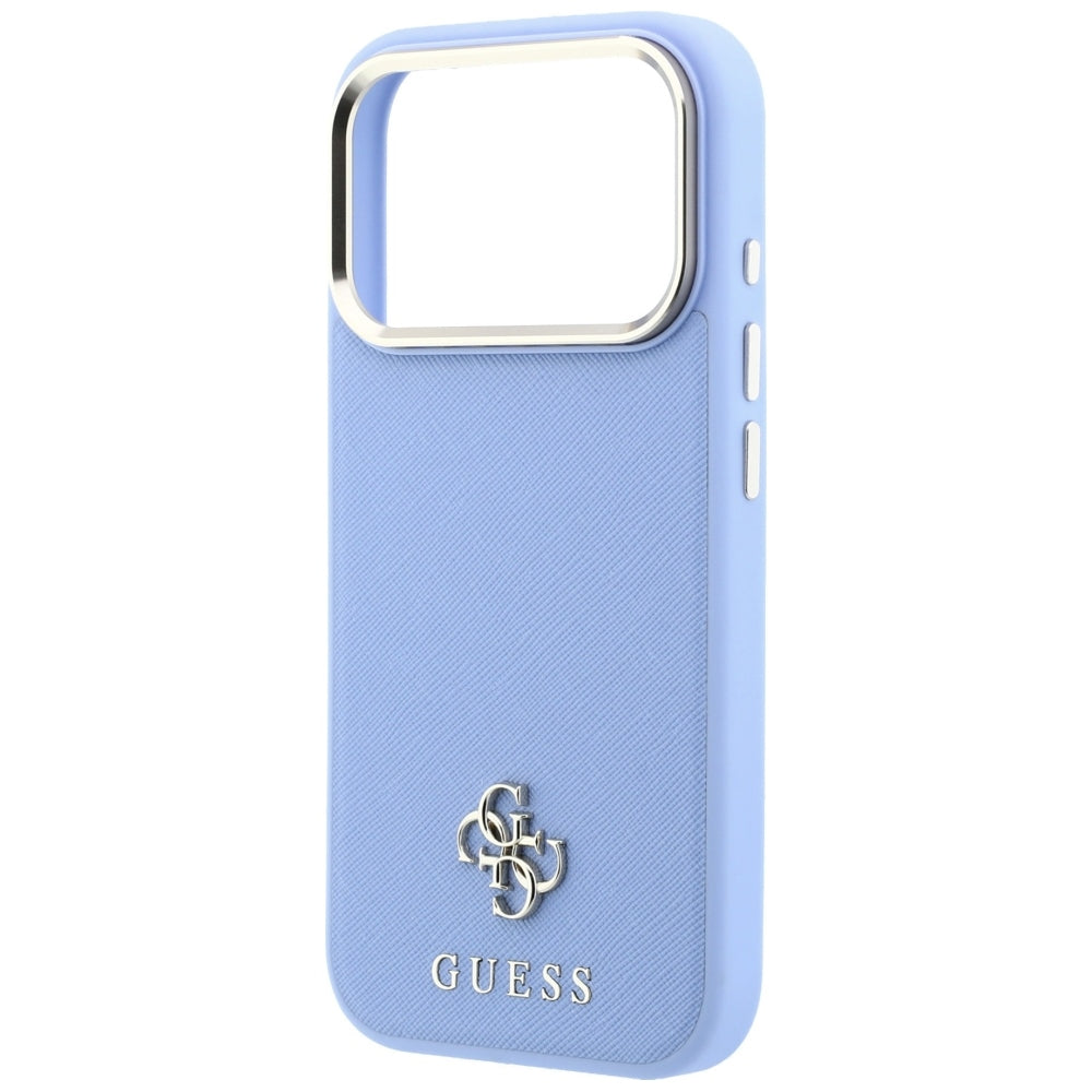 MagSafe Case for Apple iPhone 18 Pro Max / 17 Pro Max, Guess, Saffiano Small 4G Classic, Blue
