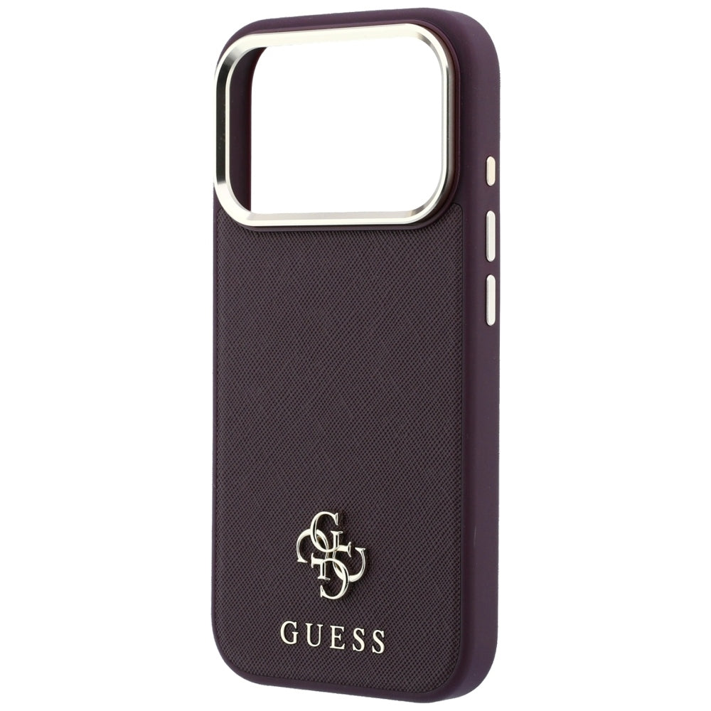 MagSafe Case for Apple iPhone 18 Pro Max / 17 Pro Max, Guess, Saffiano Small 4G Classic, Burgundy