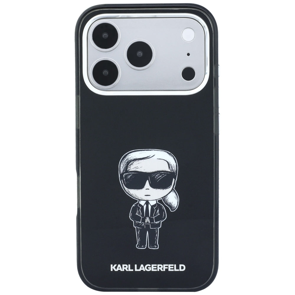 MagSafe Case for Apple iPhone 18 Pro Max / 17 Pro Max, Karl Lagerfeld, IML Ikonik Sketch Print, Black