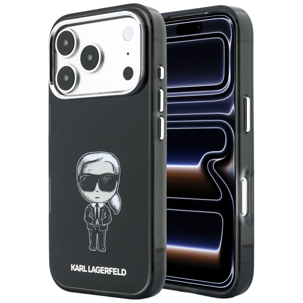 MagSafe Case for Apple iPhone 18 Pro Max / 17 Pro Max, Karl Lagerfeld, IML Ikonik Sketch Print, Black