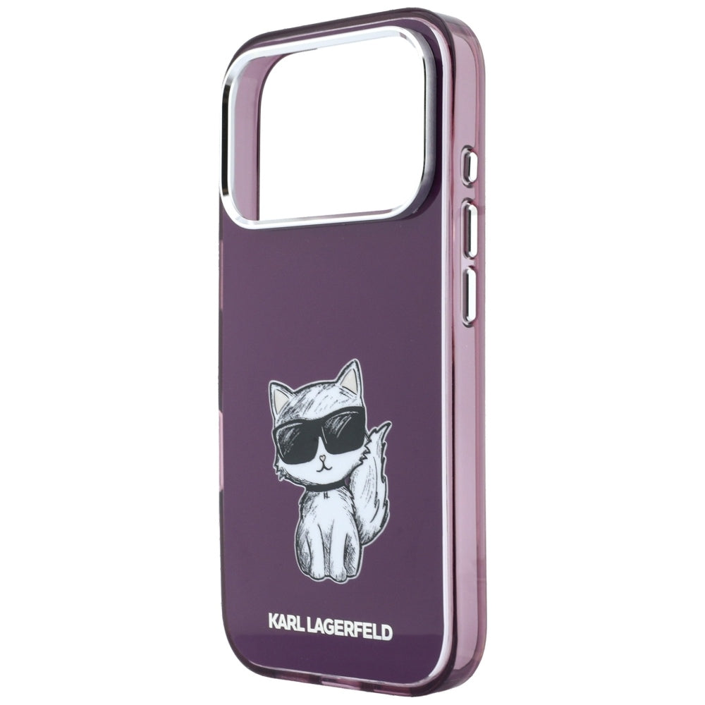 MagSafe Case for Apple iPhone 18 Pro Max / 17 Pro Max, Karl Lagerfeld, IML Choupette Body Sketch Print, Burgundy