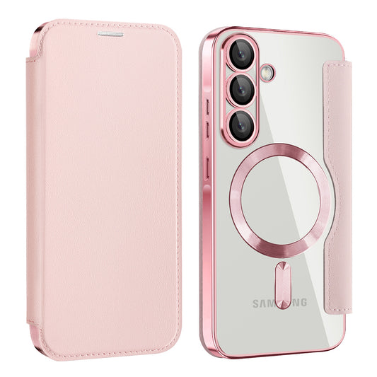 MagSafe Case for Samsung Galaxy A57 5G, Techsuit, SmartMag Book, Pink