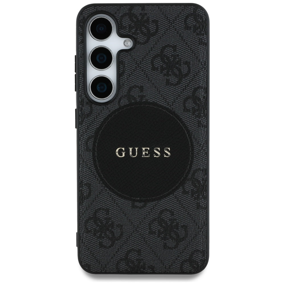 MagSafe Case for Samsung Galaxy S25 S931, Guess, 4G Circle Classic Logo, Black