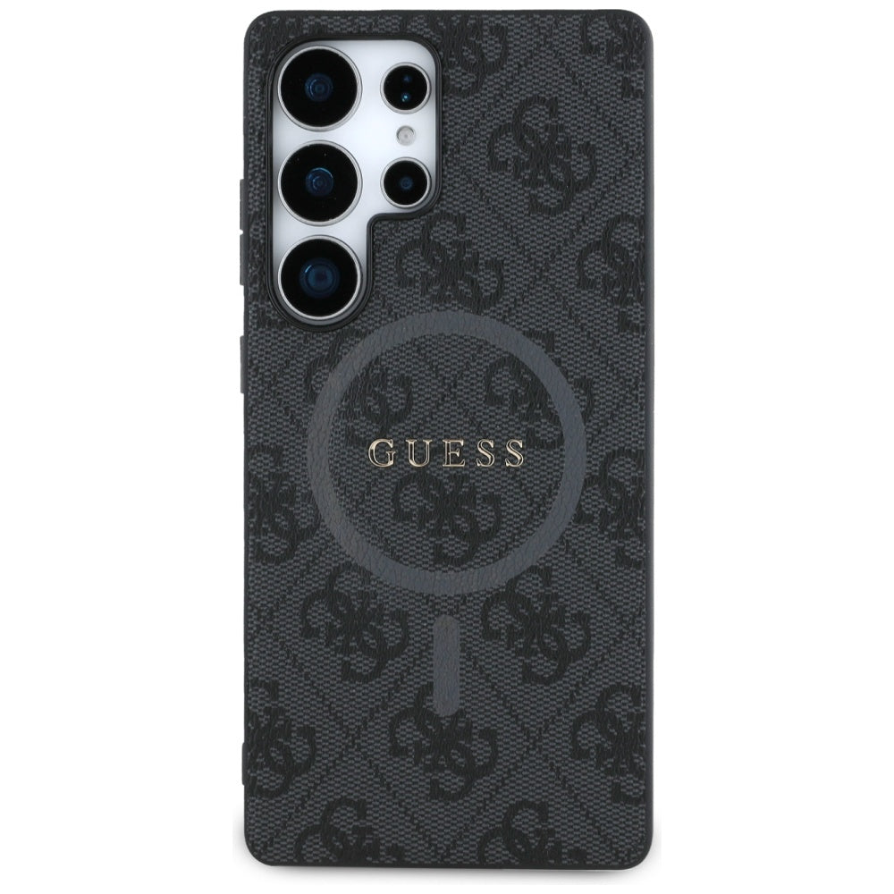MagSafe Case for Samsung Galaxy S25 Ultra S938, Guess, 4G Ring Classic Logo, Black
