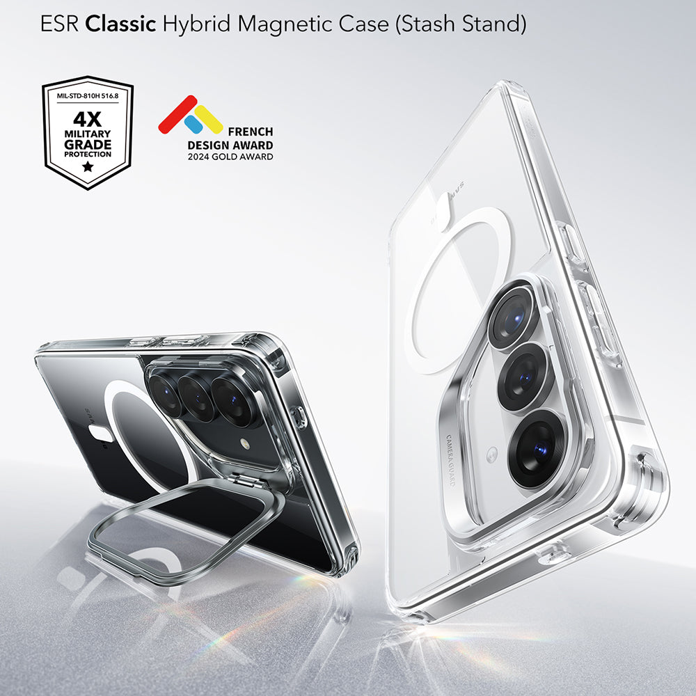 MagSafe Case for Samsung Galaxy S26 Plus S947, ESR, Classic Hybrid Kickstand, Transparent