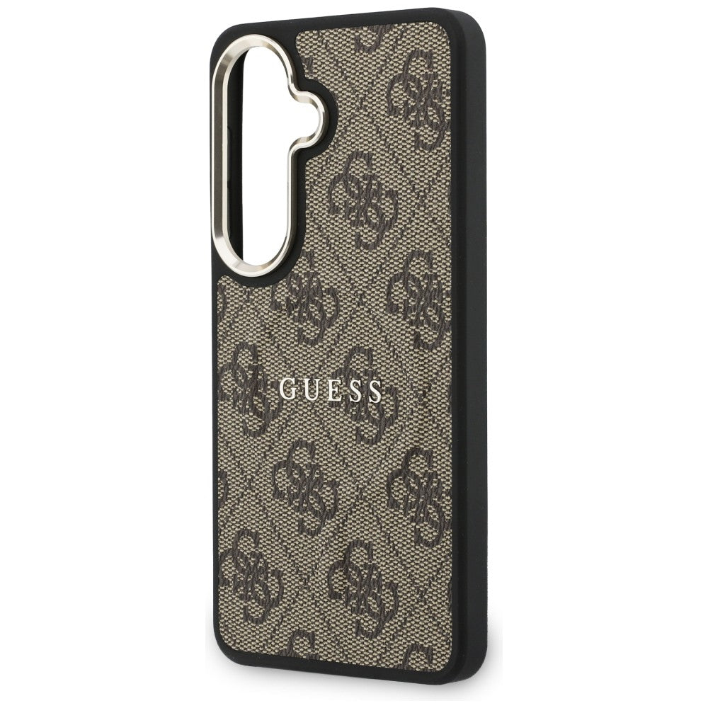 MagSafe Case for Samsung Galaxy S26 S942, Guess, 4G Embossed Ring, Brown