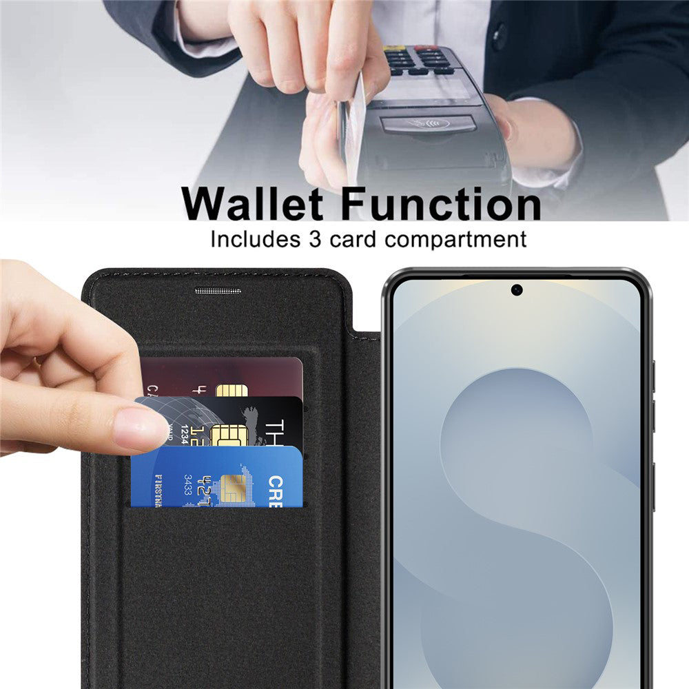 MagSafe Case for Samsung Galaxy S26 S942, Techsuit, SmartMag Book, Black