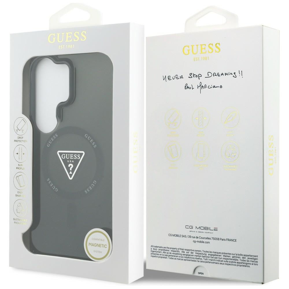 MagSafe Case for Samsung Galaxy S26 Ultra S948, Guess, IML Gradient Triangle Logo, Black