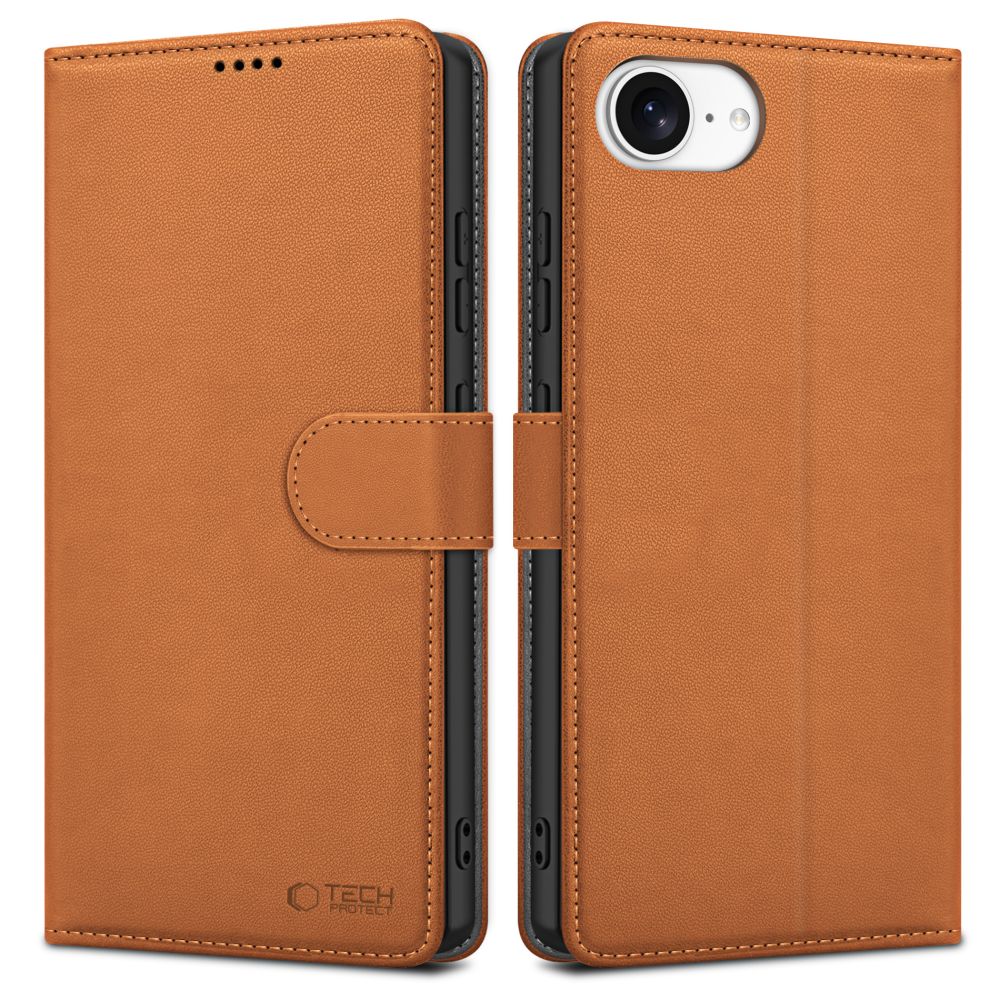Case for Apple iPhone 17e / 16e, Tech-Protect, Wallet, Brown
