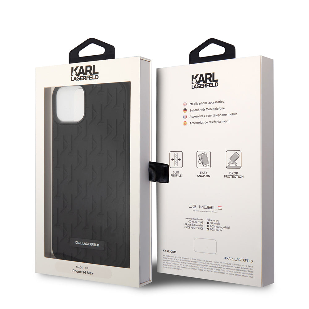 Case for Apple iPhone 14 Plus, Karl Lagerfeld, 3D Monogram, Black