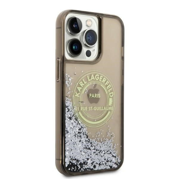 Case for Apple iPhone 14 Pro Max, Karl Lagerfeld, Liquid Glitter RSG, Black