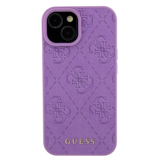 Case for Apple iPhone 15, Guess, 4G Stamped, Light Purple