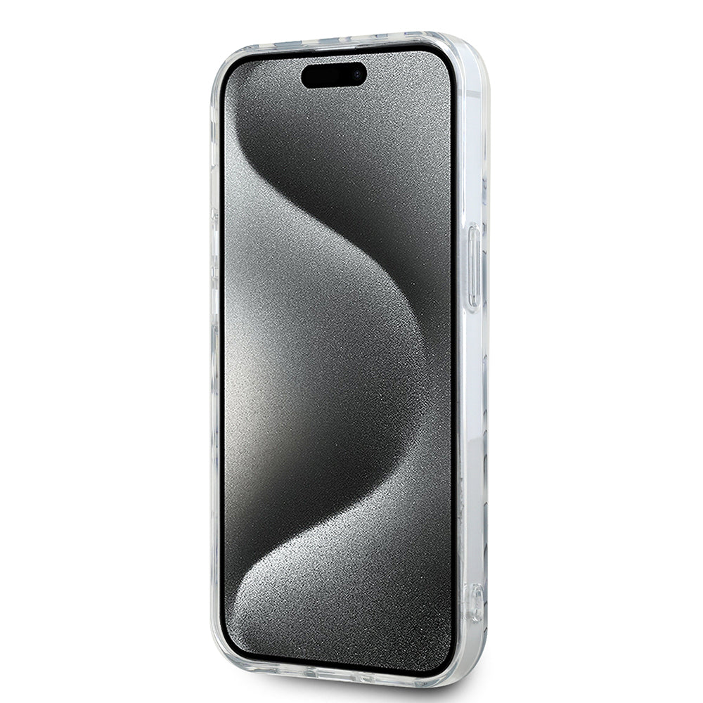 Case for Apple iPhone 15, Karl Lagerfeld, IML Luxury Zebra Pattern with Strap, Black