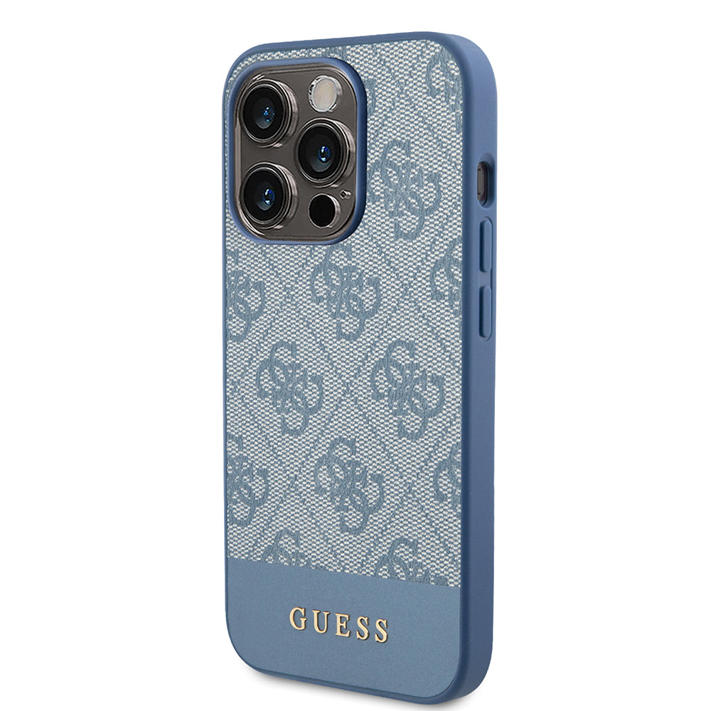 Case for Apple iPhone 15 Pro, Guess, 4G Stripe, Blue