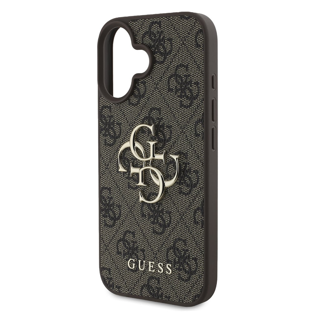 Case for Apple iPhone 16, Guess, 4G Big Logo, Brown