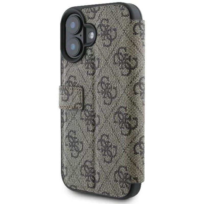 Case for Apple iPhone 16, Guess, 4G Book, Brown