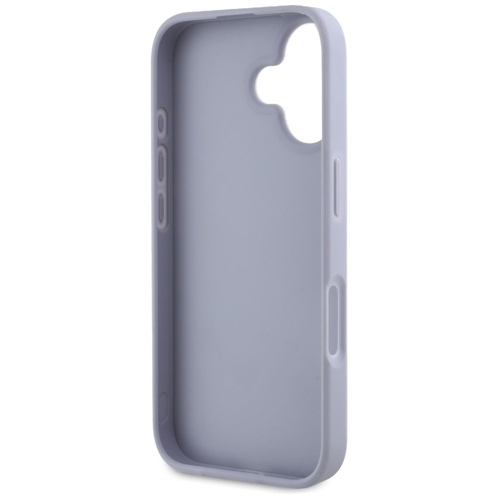 Case for Apple iPhone 16, Guess, Hot Stamp 4G Pattern Triangle Logo, Light Purple