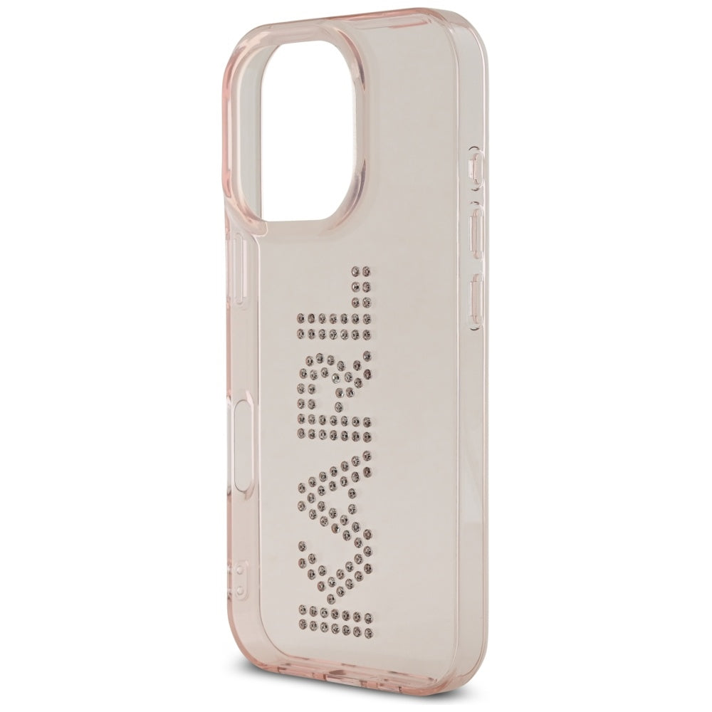 Case for Apple iPhone 16 Pro, Karl Lagerfeld, IML Rhinestones Pink Logo, Pink