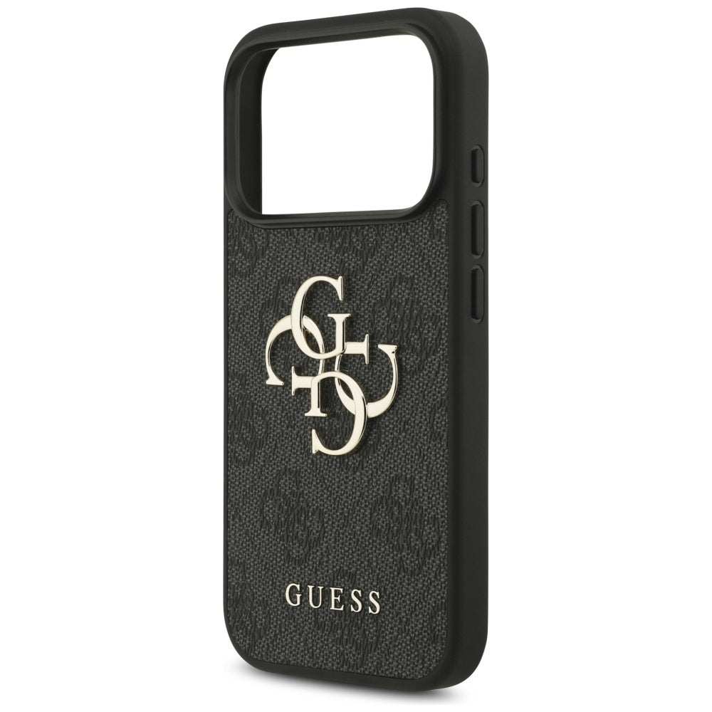Case for Apple iPhone 17 Pro, Guess, 4G Classic Logo with Strap, Black