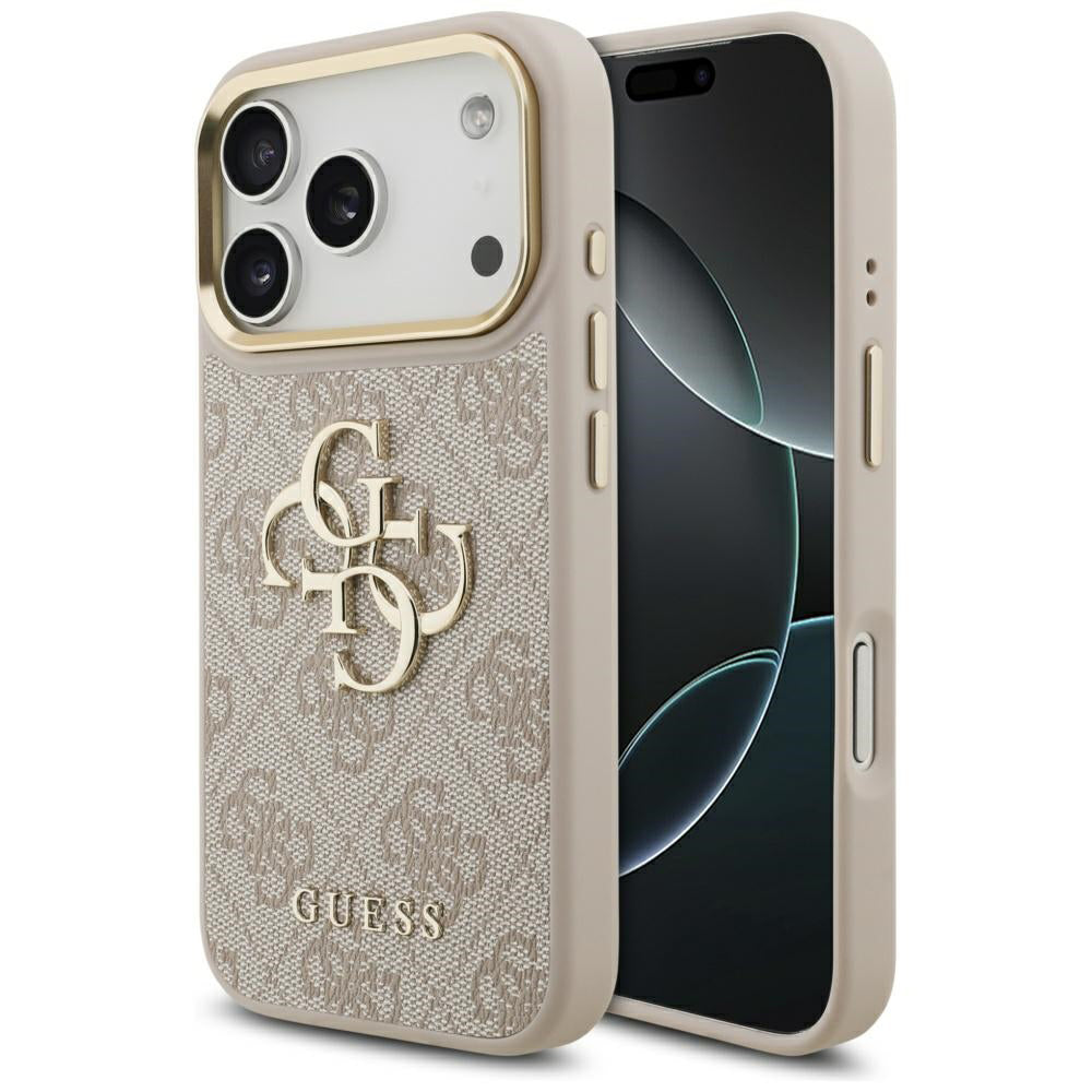 Case for Apple iPhone 17 Pro, Guess, Big 4G Logo Classic, Golden Pink