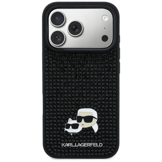 Case for Apple iPhone 17 Pro, Karl Lagerfeld, Rhinestone Karl & Choupette Pins, Black