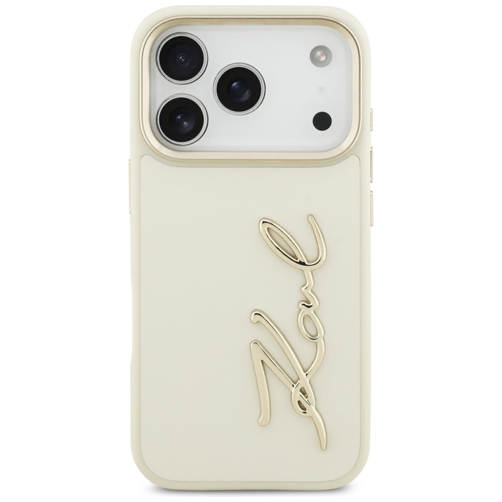 Case for Apple iPhone 17 Pro, Karl Lagerfeld, Script Logo, Beige
