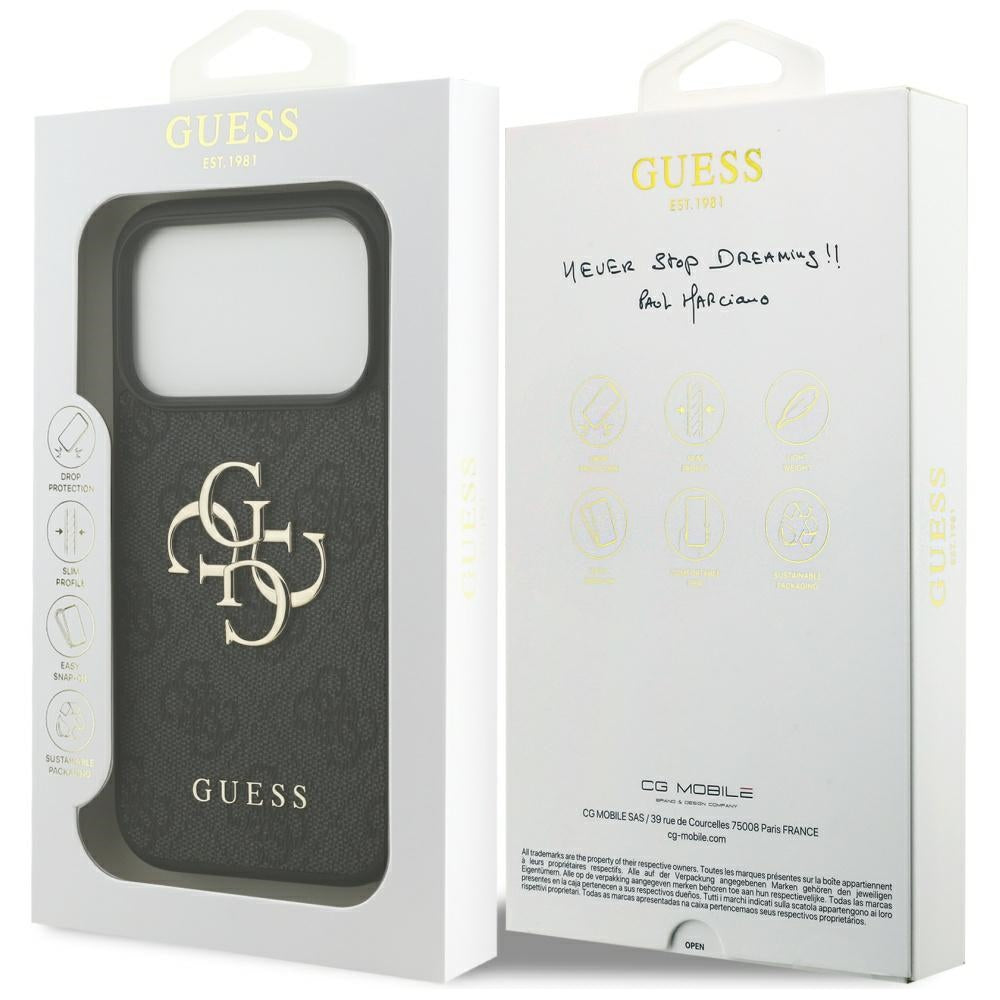 Case for Apple iPhone 17 Pro Max, Guess, 4G Big Logo, Black