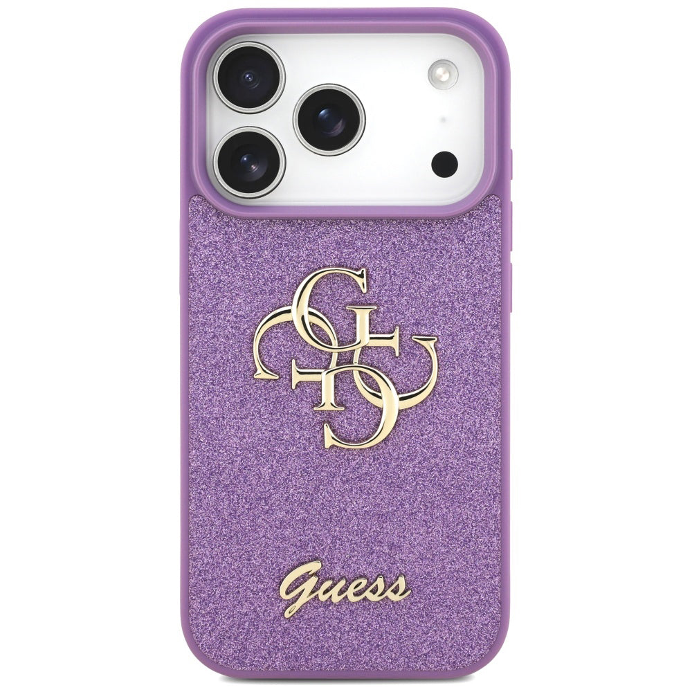 Case for Apple iPhone 17 Pro Max, Guess, Fixed Glitter Big 4G, Purple