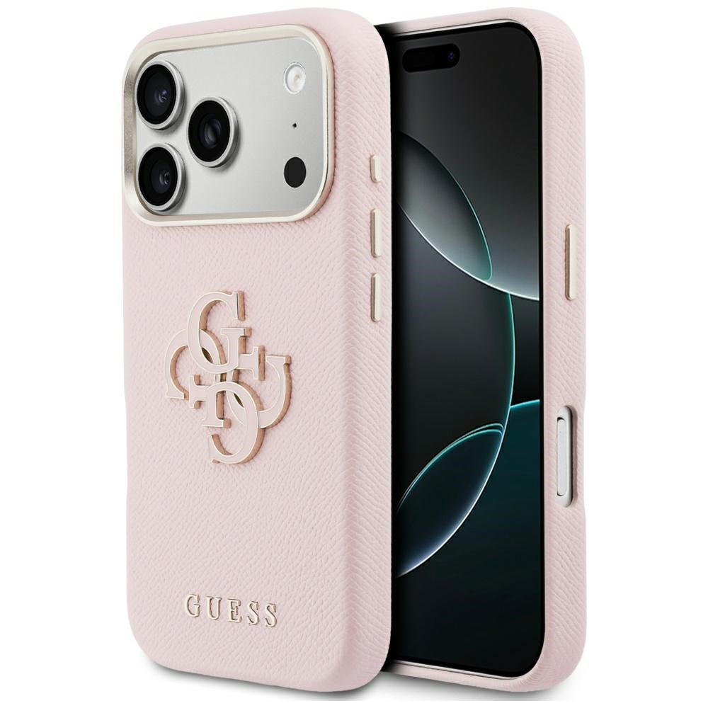 Case for Apple iPhone 17 Pro, Guess, Resin Logo, Pink