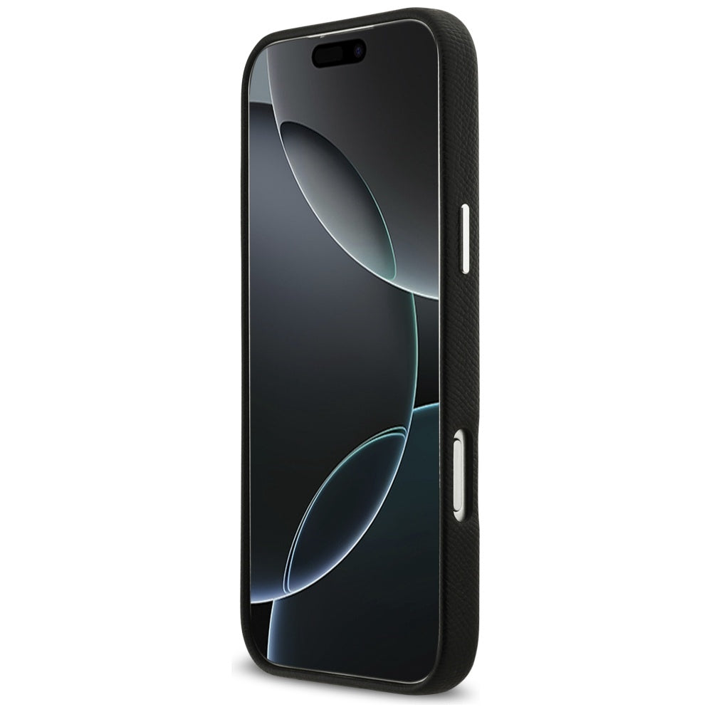 Case for Apple iPhone 17 Pro Max, Karl Lagerfeld, FW Grained Signature Logo, Black