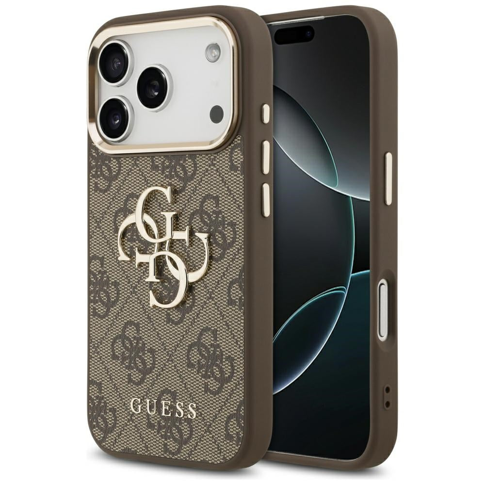 Case for Apple iPhone 18 Pro / 17 Pro, Guess, 4G Big Classic Logo, Brown