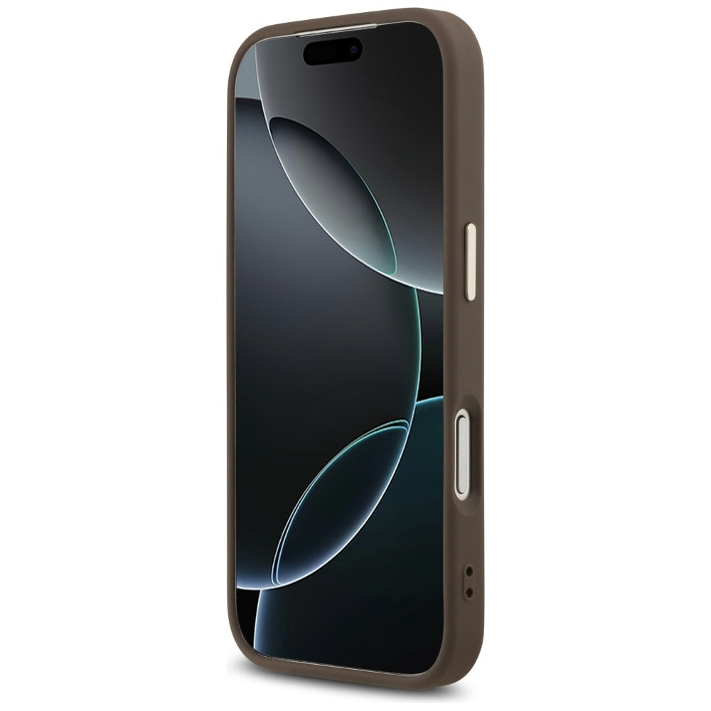 Case for Apple iPhone 18 Pro / 17 Pro, Guess, 4G Big Classic Logo, Brown