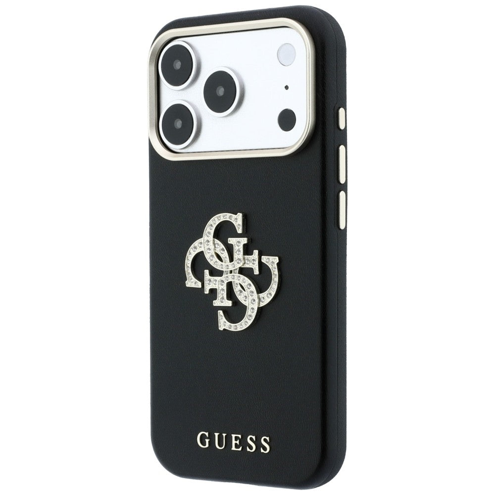 Case for Apple iPhone 18 Pro / 17 Pro, Guess, Smooth Big Strass Logo, Black