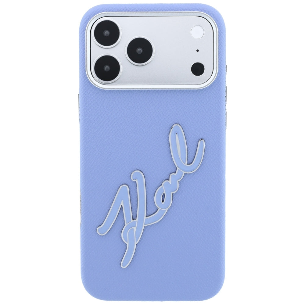 Case for Apple iPhone 18 Pro / 17 Pro, Karl Lagerfeld, Smooth Big Resin Signature Logo, Blue