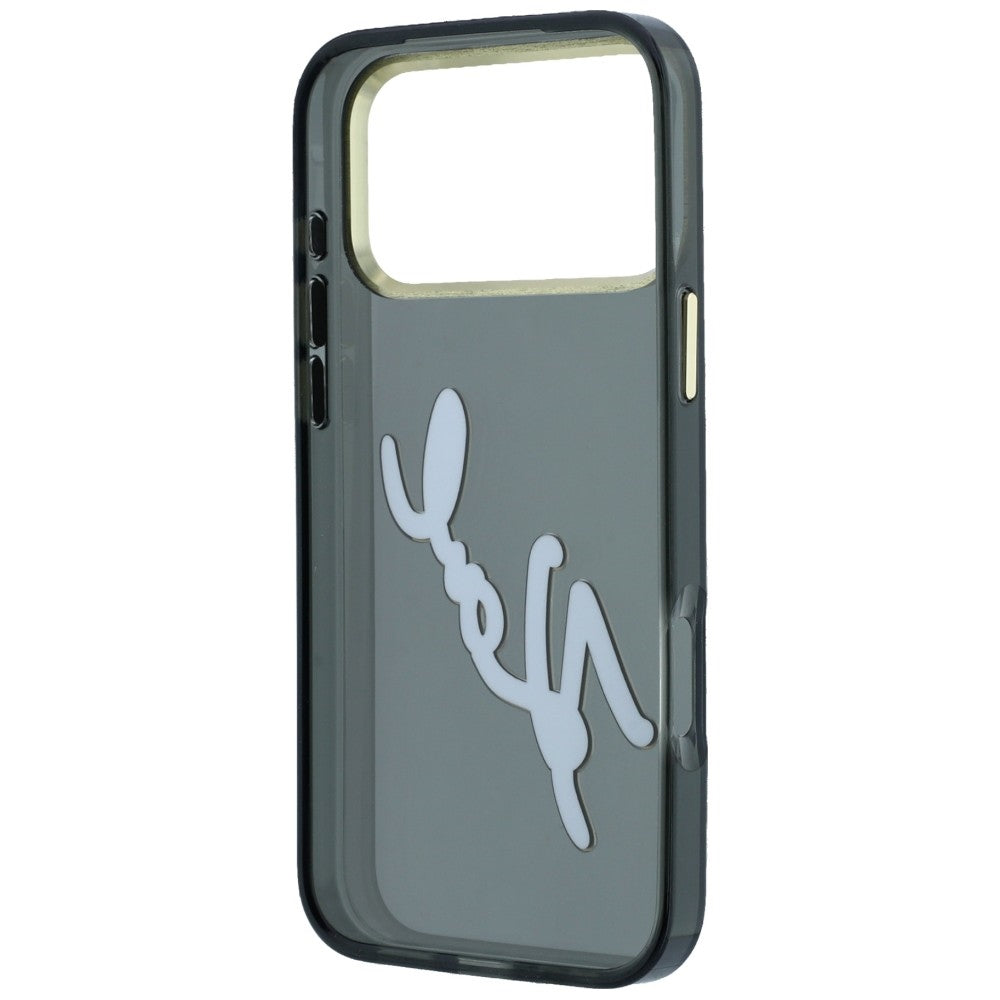 Case for Apple iPhone 18 Pro Max / 17 Pro Max, Karl Lagerfeld, IML Big Signature Resin Logo Metal Frame, Black