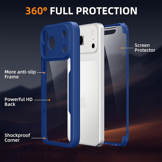 Case for Apple iPhone 18 Pro Max / 17 Pro Max, Techsuit, ColorVerse 360, Blue