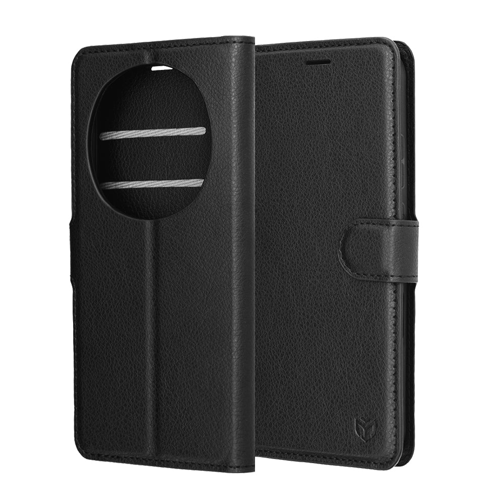 Case for Honor Magic8 Pro, Techsuit, Leather Folio, Black
