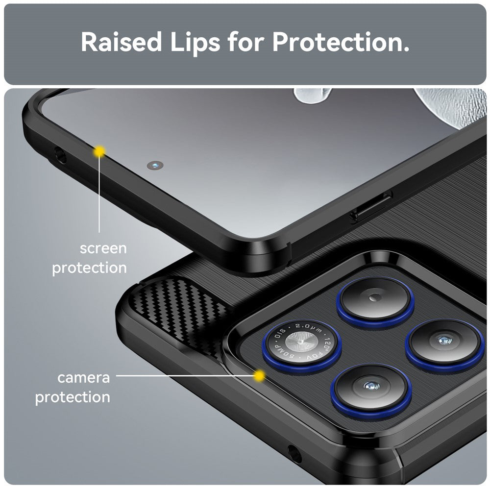 Case for Motorola Edge 70, Techsuit, Carbon, Black