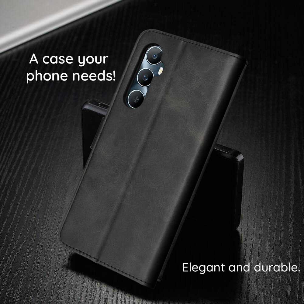 Case for Motorola Moto G77 / G67, Techsuit, Diary Book, Black