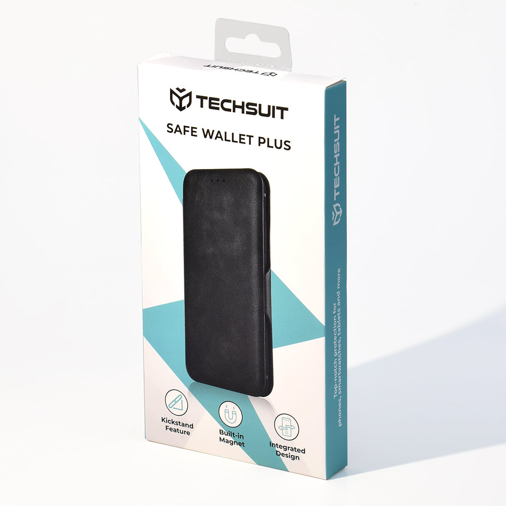 Case for Motorola Moto G86, Techsuit, Safe Wallet Plus, Black