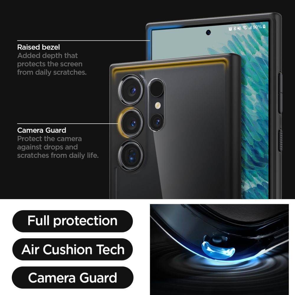 Case for Samsung Galaxy S24 Ultra S928, Spigen, Ultra Hybrid, Matte Black ACS07295