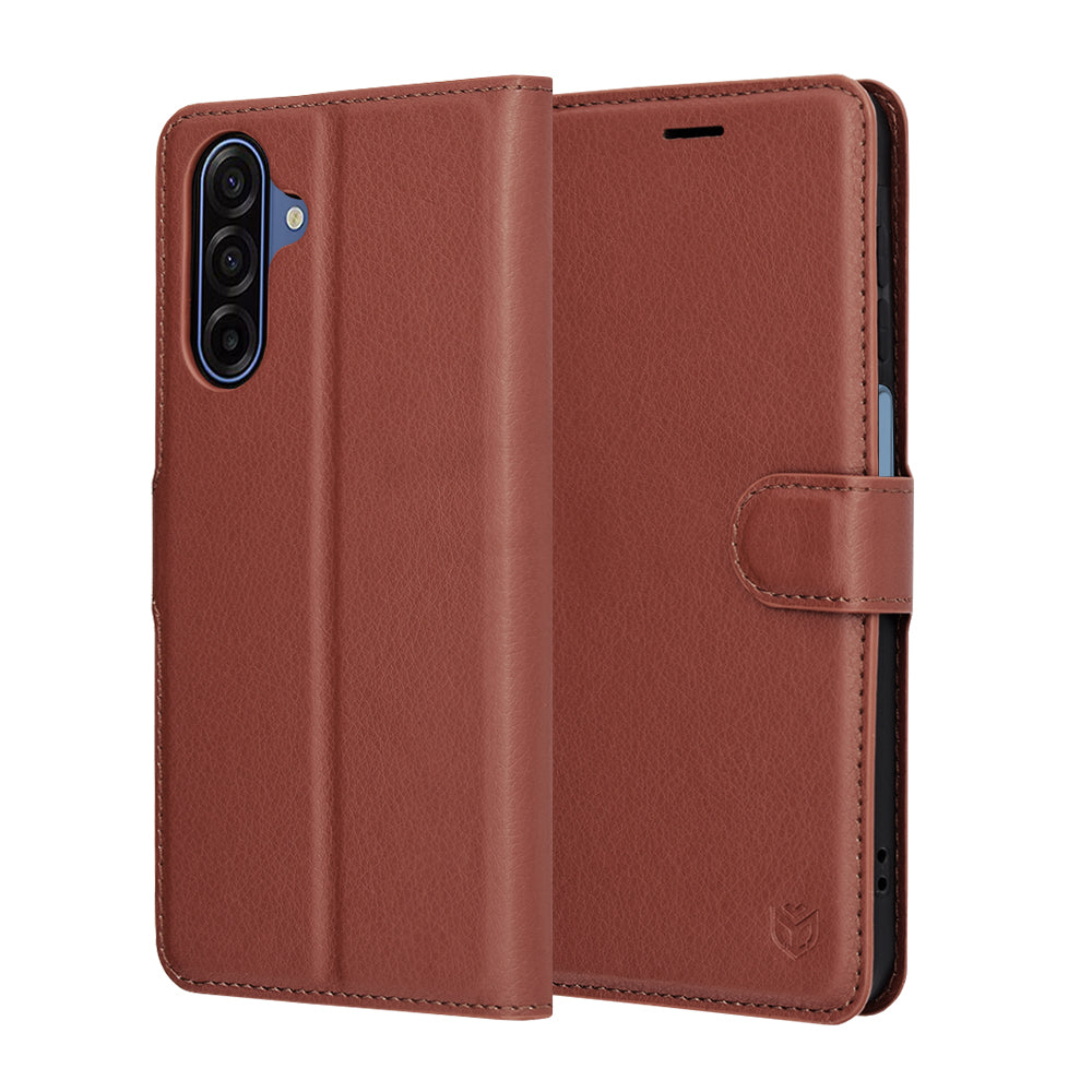 Case for Samsung Galaxy A18 5G A186 / A18 4G A185 / F17 / M17 / A17 4G A175, Techsuit, Leather Folio, Brown