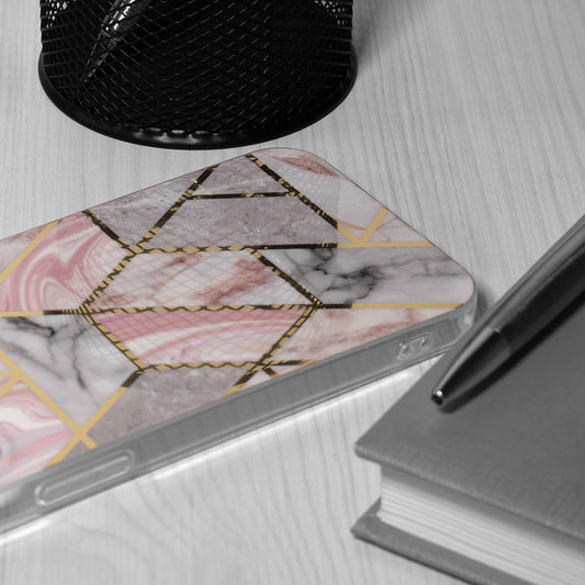 Case for Samsung Galaxy S24+ S926, Techsuit, Marble, Pink