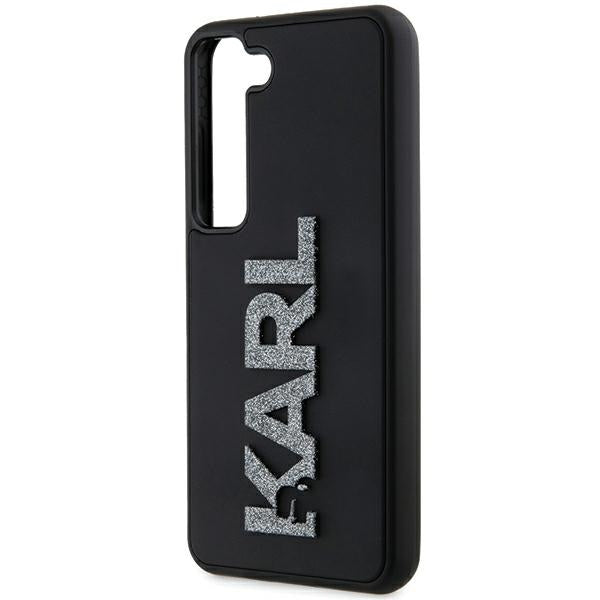 Case for Samsung Galaxy S24 S921, Karl Lagerfeld, 3D Rubber Glitter Logo, Black