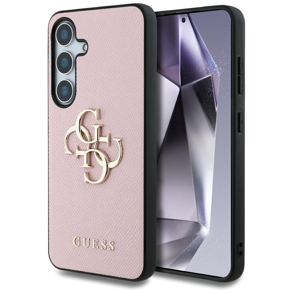 Case for Samsung Galaxy S25 S931, Guess, 4G Grained Big and Classic Logo, Pink