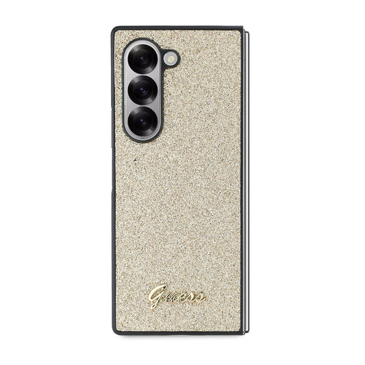 Case for Samsung Galaxy Z Fold6 F956, Guess, Glitter Script, Gold