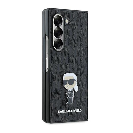 Case for Samsung Galaxy Z Fold6 F956, Karl Lagerfeld, Saffiano Monogram Ikonik, Black
